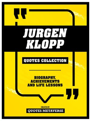 cover image of Jurgen Klopp--Quotes Collection